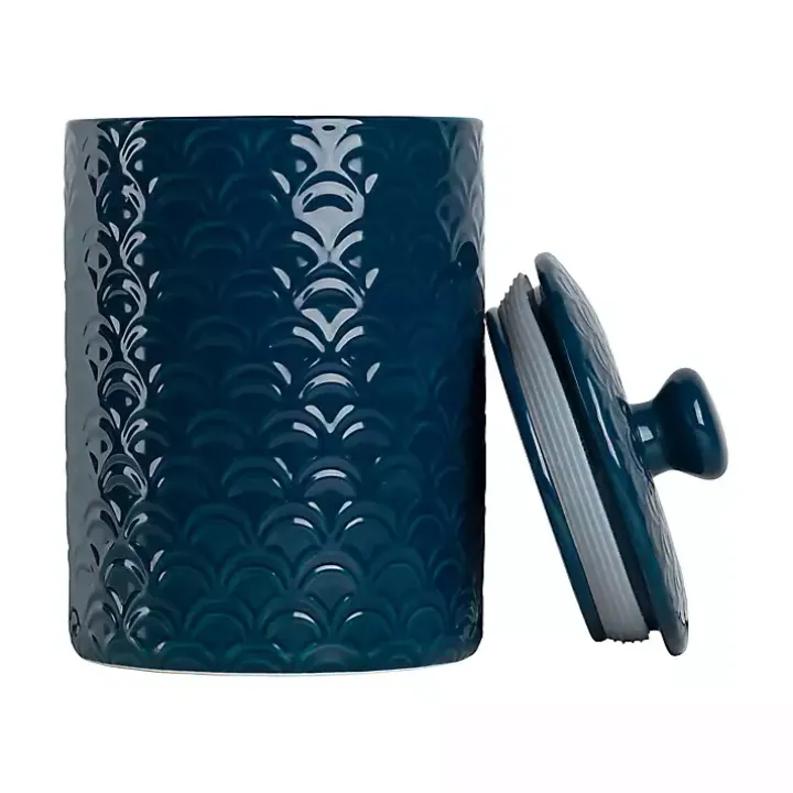 Navy Blue Atlantic Ceramic Canisters, Set of 3