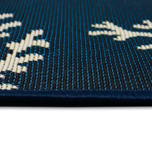 Navy Blue Coral Indoor/Outdoor Rug, 2x3