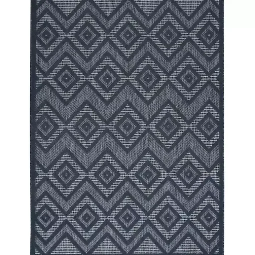 Navy Blue Diamond Indoor/Outdoor Area Rug, 4x6