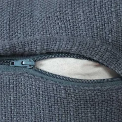 Navy Blue Handwoven Appen Lumbar Pillow