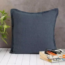 Navy Blue Handwoven Appen Throw Pillow