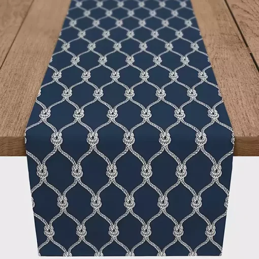 Navy Blue Nautical Knots Table Runner, 72 in.