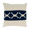 Navy Blue Rope Knots Throw Pillow