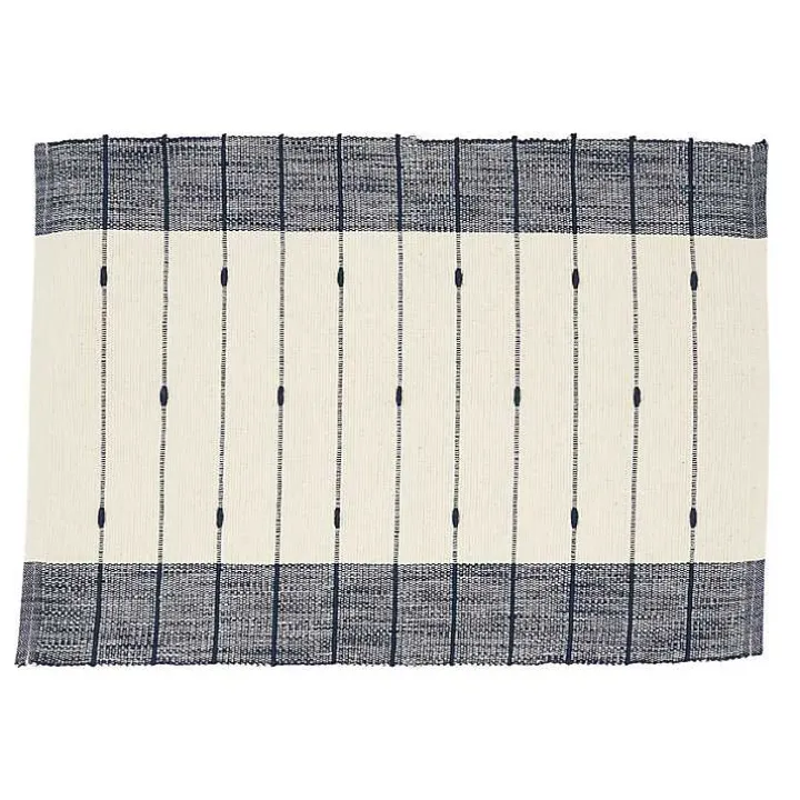 Navy Blue Thin Stripes Placemats, Set of 4