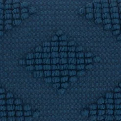 Navy Blue Woven Diamonds Lumbar Pillow