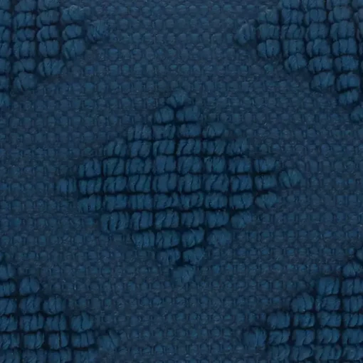 Navy Blue Woven Diamonds Lumbar Pillow