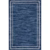 Navy Bordered Indoor/Outdoor Area Rug, 3x5