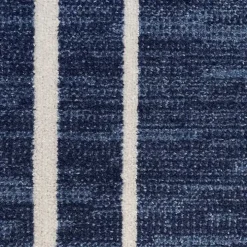 Navy Bordered Indoor/Outdoor Area Rug, 3x5