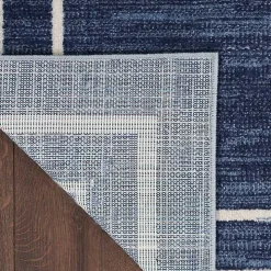 Navy Bordered Indoor/Outdoor Area Rug, 3x5