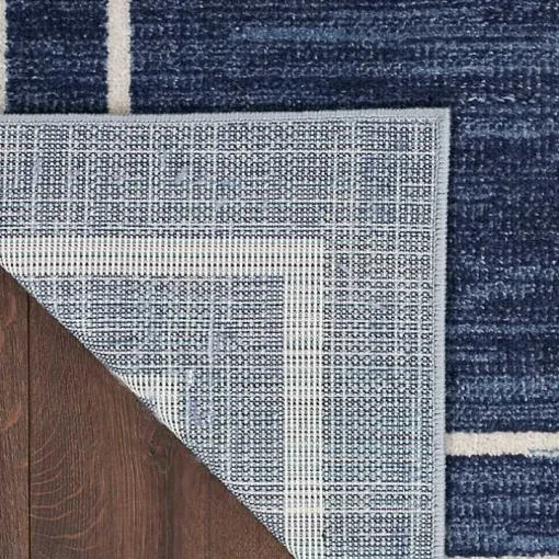Navy Bordered Indoor/Outdoor Area Rug, 3x5