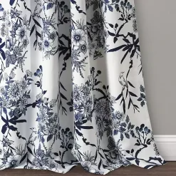 Navy Botanical Garden Curtain Panel Set, 95 in.