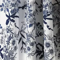 Navy Botanical Garden Curtain Panel Set, 95 in.