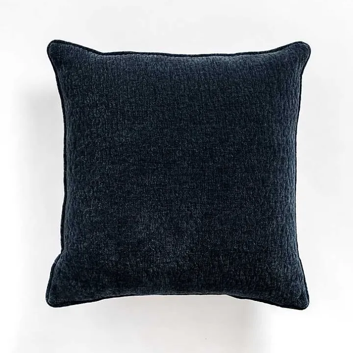 Navy Chenille Leopard Throw Pillow