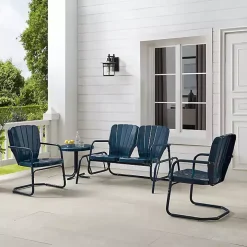 Navy Clamshell 4-pc. Outdoor Furniture Set