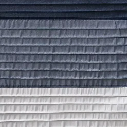 Navy Colorblock Silky Shower Curtain