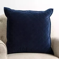 Navy Diamond Velvet Pillow