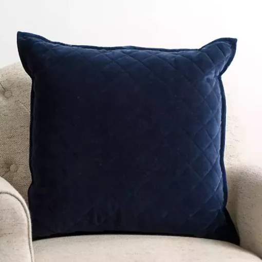 Navy Diamond Velvet Pillow