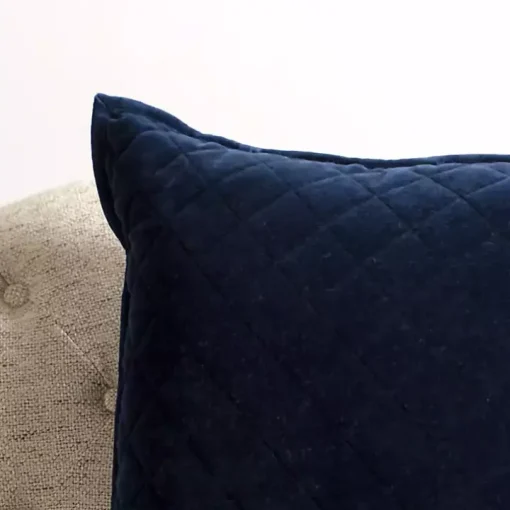 Navy Diamond Velvet Pillow