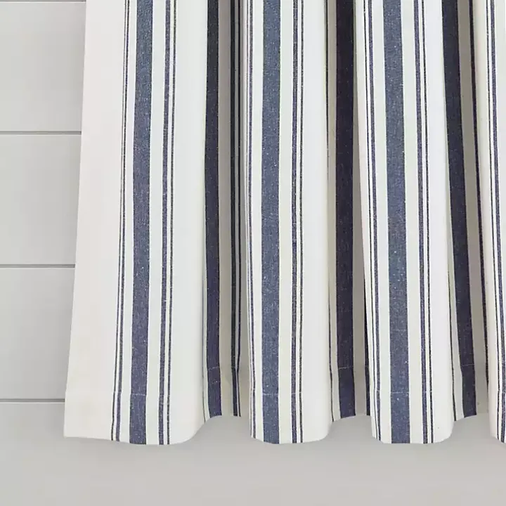 Navy Farmhouse Stripe Curtain Panels, Set of 2