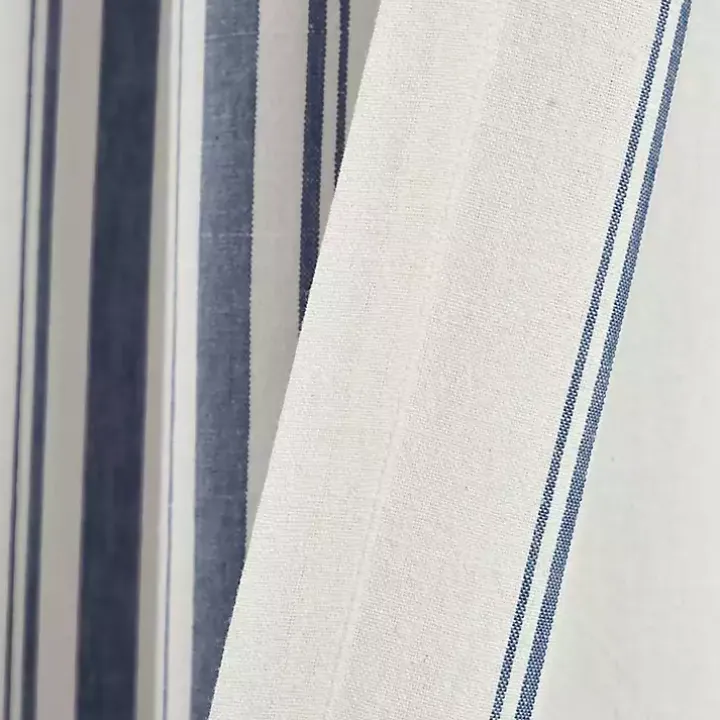Navy Farmhouse Stripe Curtain Panels, Set of 2