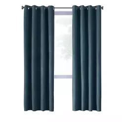 Navy Faux Suede Blackout Curtain Panel, 108 in.