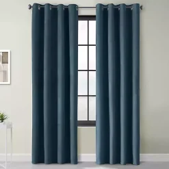 Navy Faux Suede Blackout Curtain Panel, 108 in.