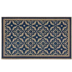 Navy Floral Pattern Doormat