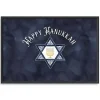 Navy Happy Hanukkah Star Framed Wall Art