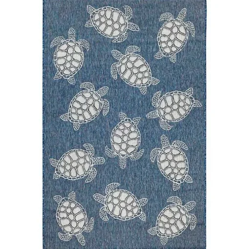 Navy Harrison Turtle Indoor/Outdoor Area Rug, 7x9