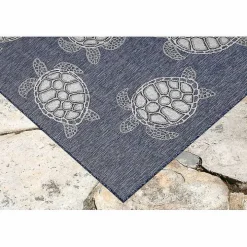 Navy Harrison Turtle Indoor/Outdoor Area Rug, 7x9