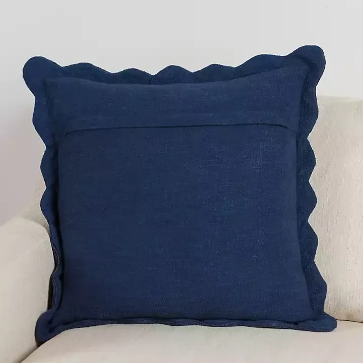Navy Juna Scalloped Pillow, 22 in.