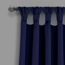 Navy Knotted Curtain Panel Set, 84 in.