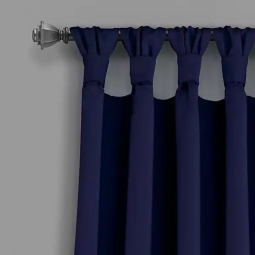 Navy Knotted Curtain Panel Set, 84 in.