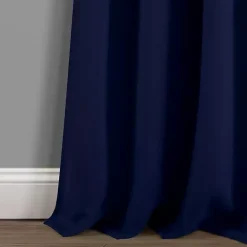 Navy Knotted Curtain Panel Set, 84 in.