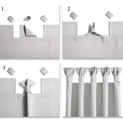 Navy Knotted Curtain Panel Set, 84 in.