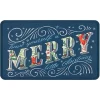 Navy Merry Little Christmas Kitchen Mat