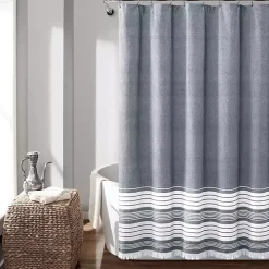 Navy Nantucket Tassel Fringe Shower Curtain