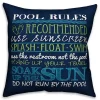 Navy Pool Rules Outdoor Pillow