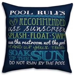 Navy Pool Rules Outdoor Pillow