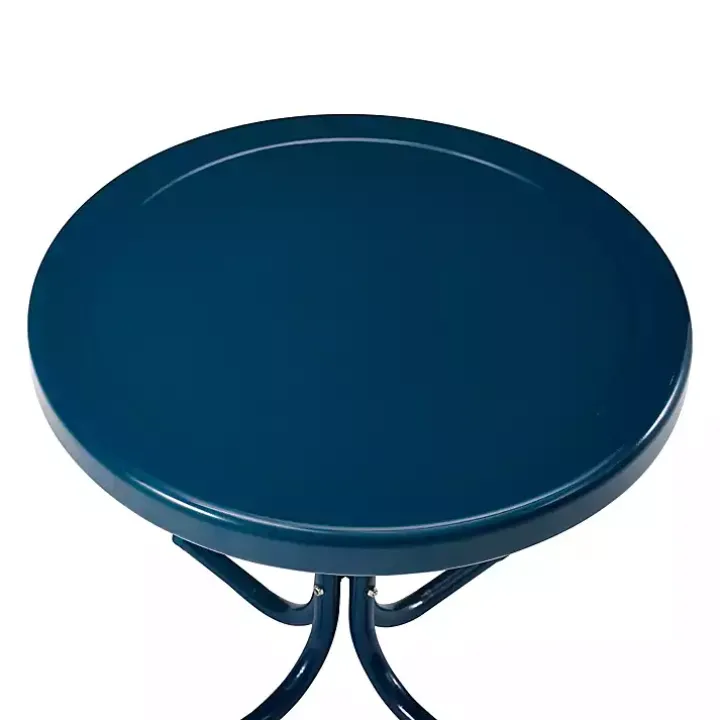Navy Retro Metal Outdoor Side Table