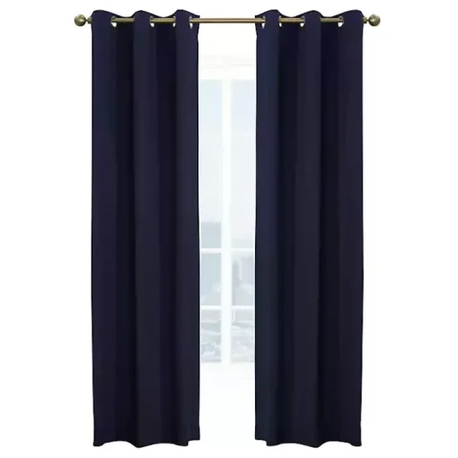 Navy Room Darkening Curtain Panel Set, 63 in.