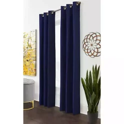 Navy Room Darkening Curtain Panel Set, 63 in.