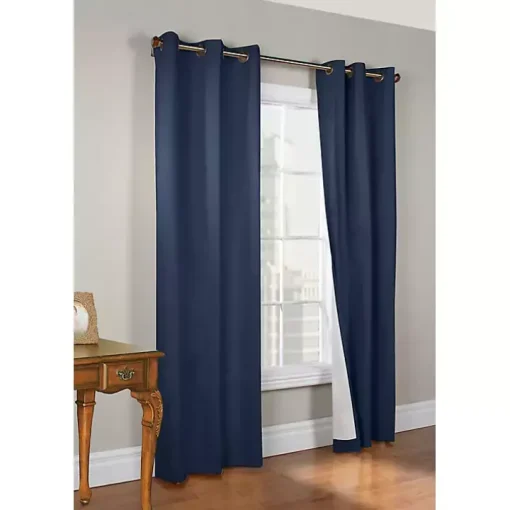Navy Room Darkening Curtain Panel Set, 63 in.