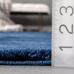 Navy Shag Washable Area Rug, 6x9