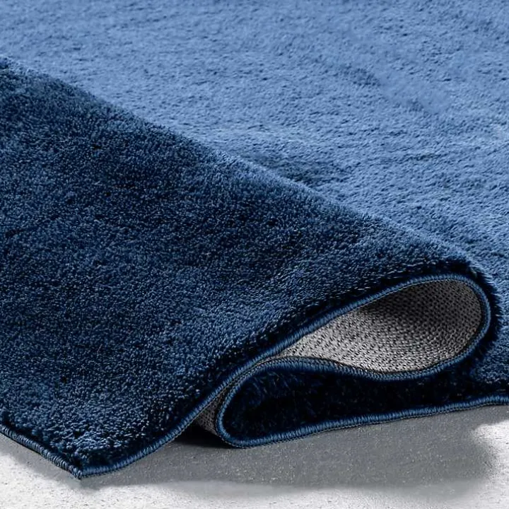 Navy Shag Washable Area Rug, 6x9