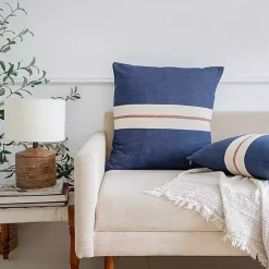 Navy Single Stripe Pillow