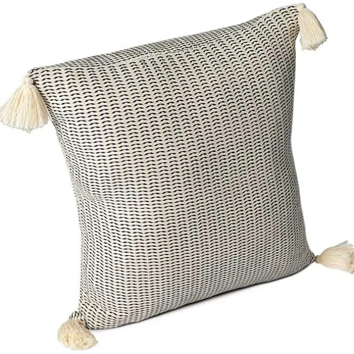 Navy Trapeze Organic Cotton Throw Pillow