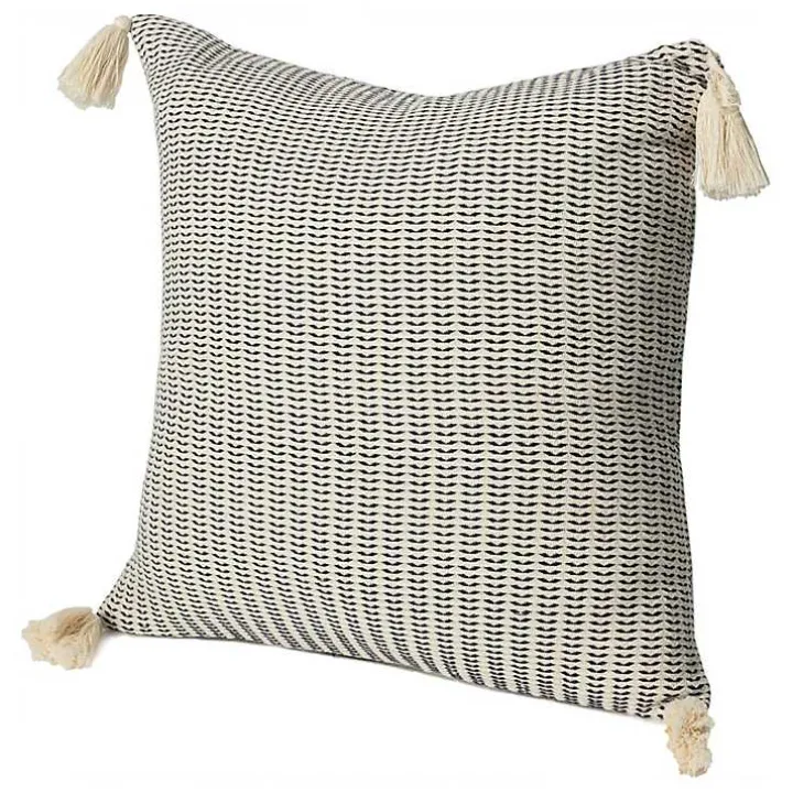 Navy Trapeze Organic Cotton Throw Pillow