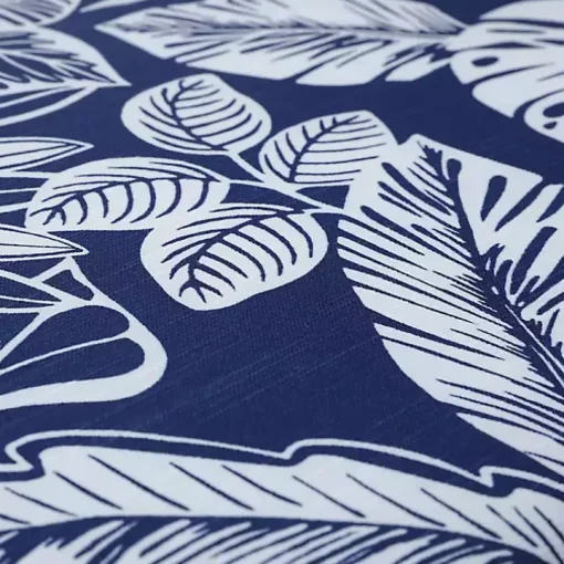 Navy Tropical Foliage Outdoor Chaise Cushion
