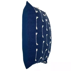 Navy Woven Lines Pillow